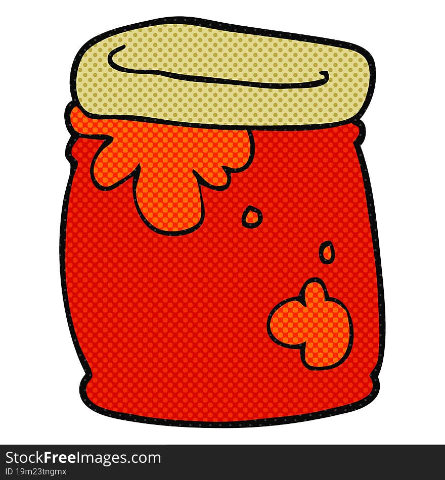 freehand drawn cartoon jar of jam