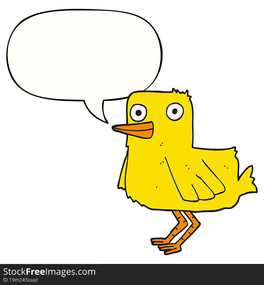 cartoon duck and speech bubble