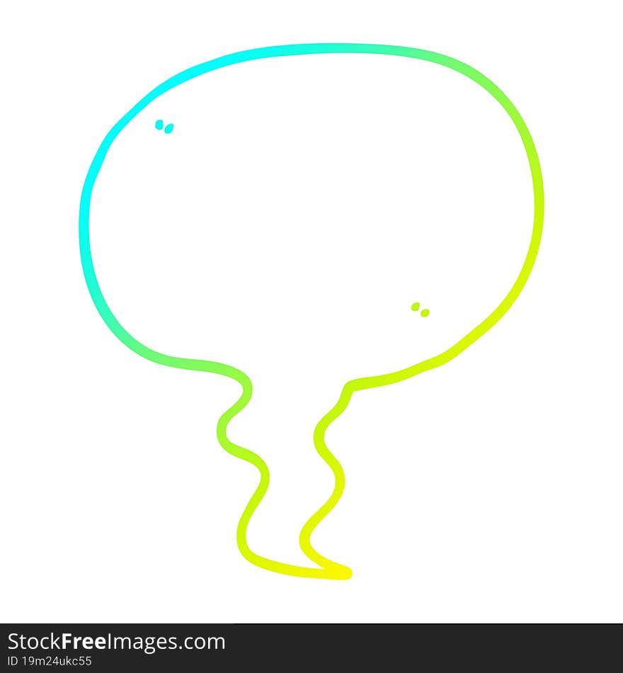 cold gradient line drawing cartoon speech bubble