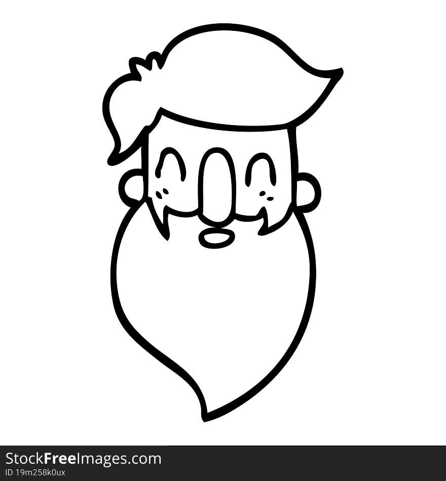 line drawing cartoon bearded man