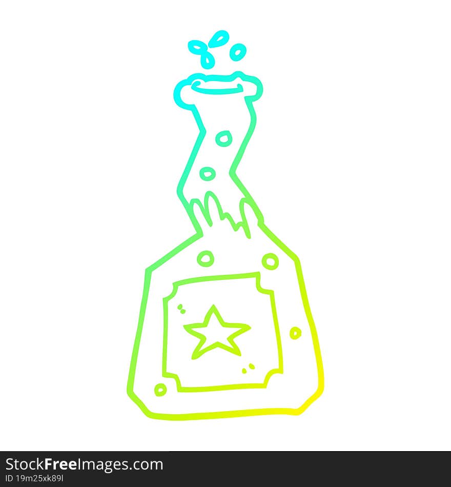 cold gradient line drawing of a cartoon experiment potions