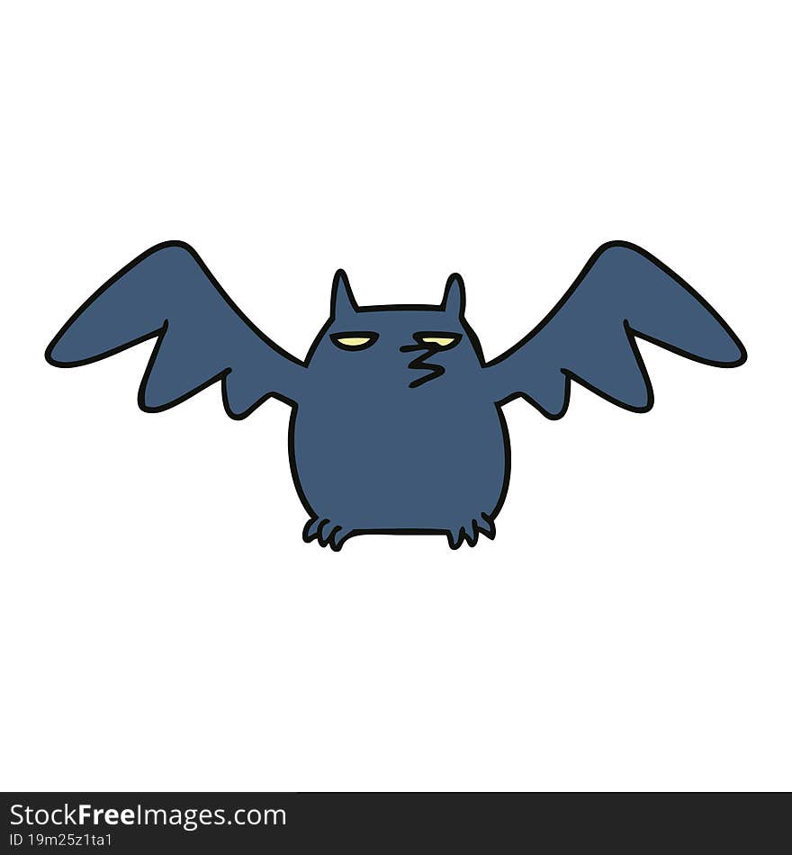 Cartoon Doodle Of A Night Bat