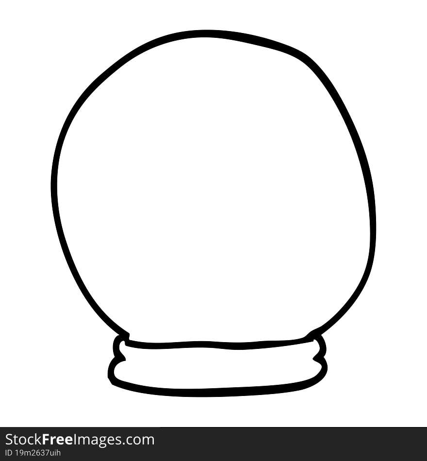 line drawing cartoon crystal ball