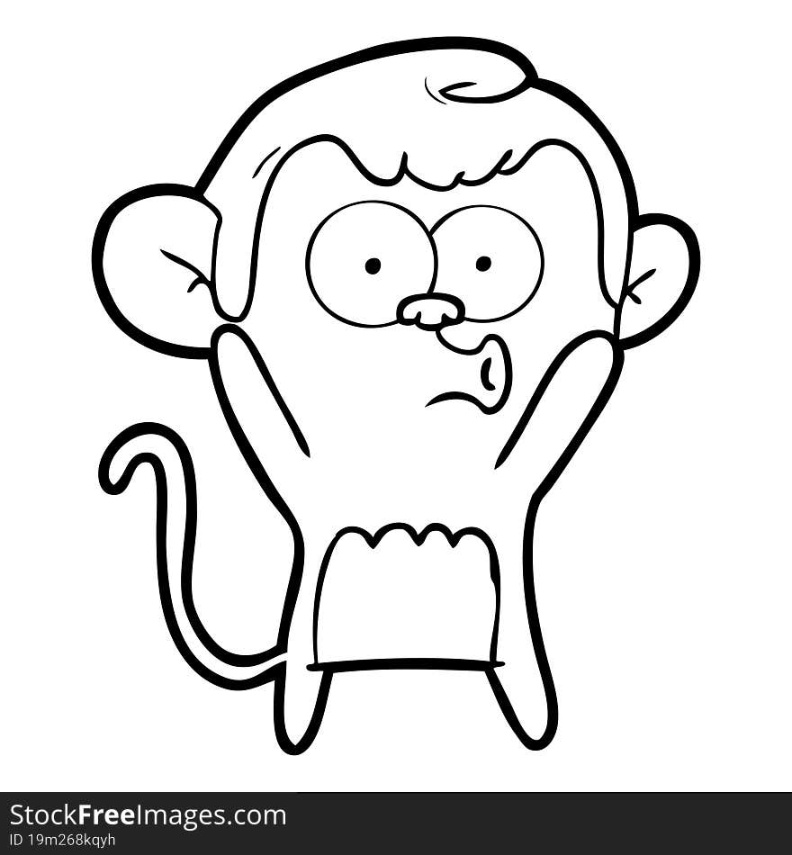 cartoon surprised monkey. cartoon surprised monkey