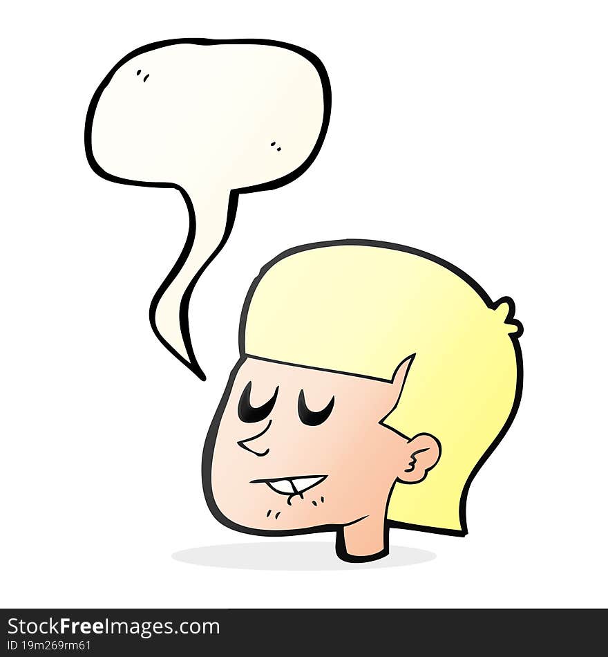 freehand drawn speech bubble cartoon man biting lip