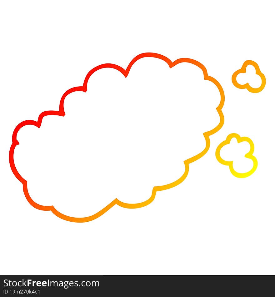 warm gradient line drawing cartoon puff of smoke