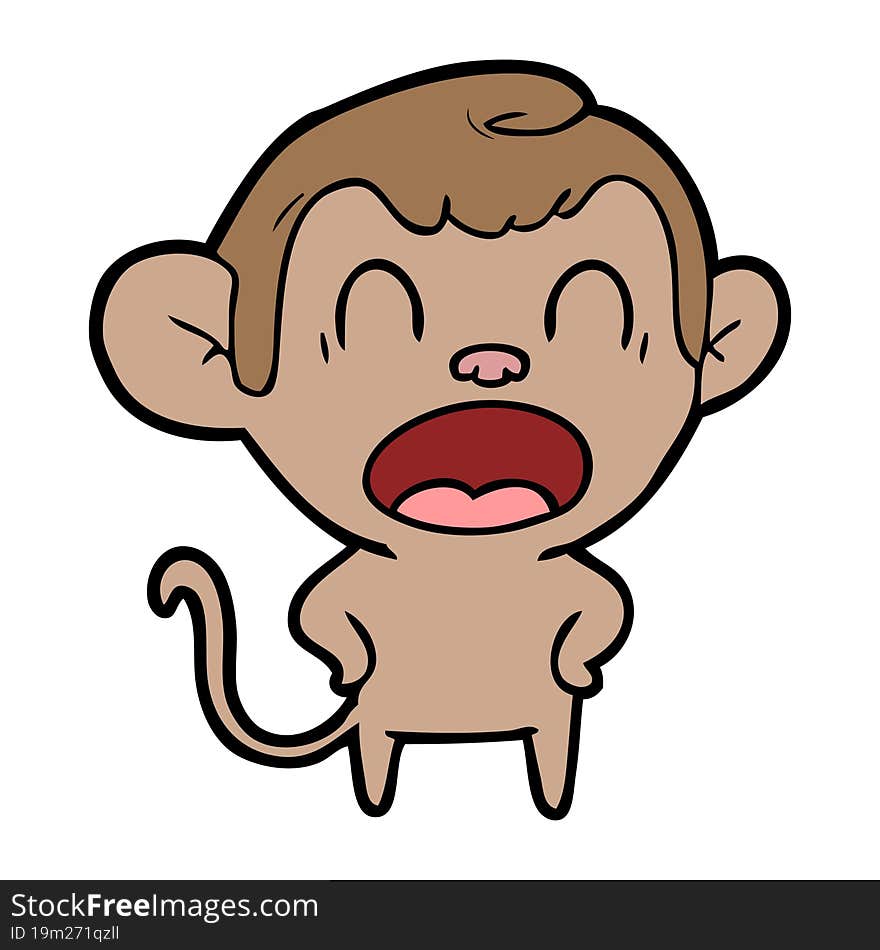 shouting cartoon monkey. shouting cartoon monkey