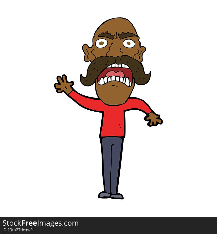 cartoon angry old man