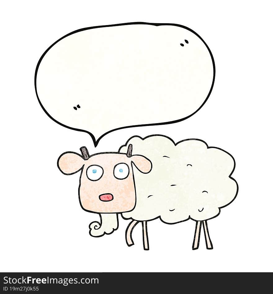 Speech Bubble Textured Cartoon Goat