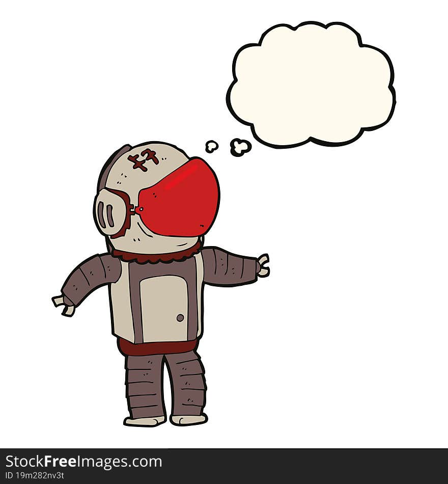 Cartoon Astronaut With Thought Bubble