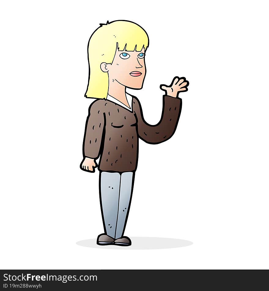 cartoon woman explaining