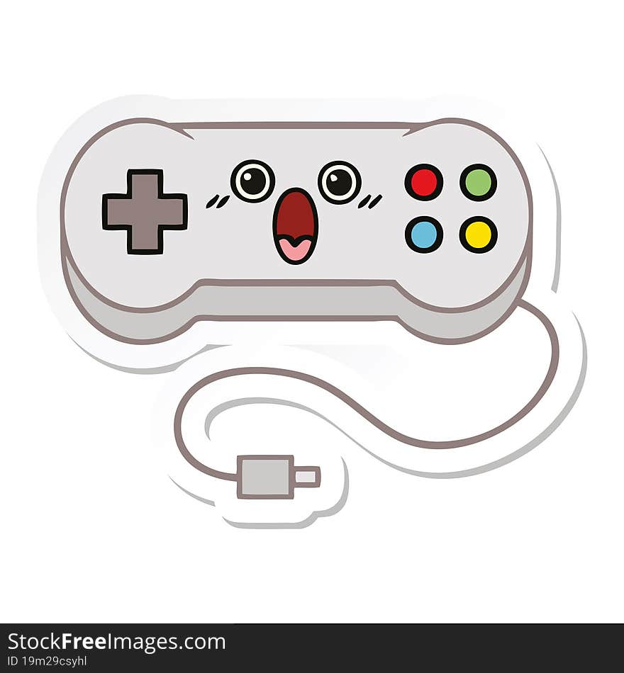 sticker of a cute cartoon game controller