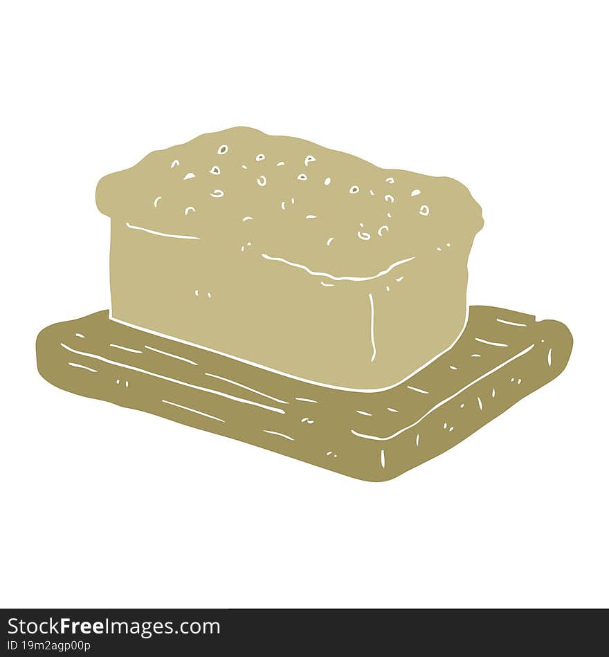 flat color illustration of a cartoon loaf of bread