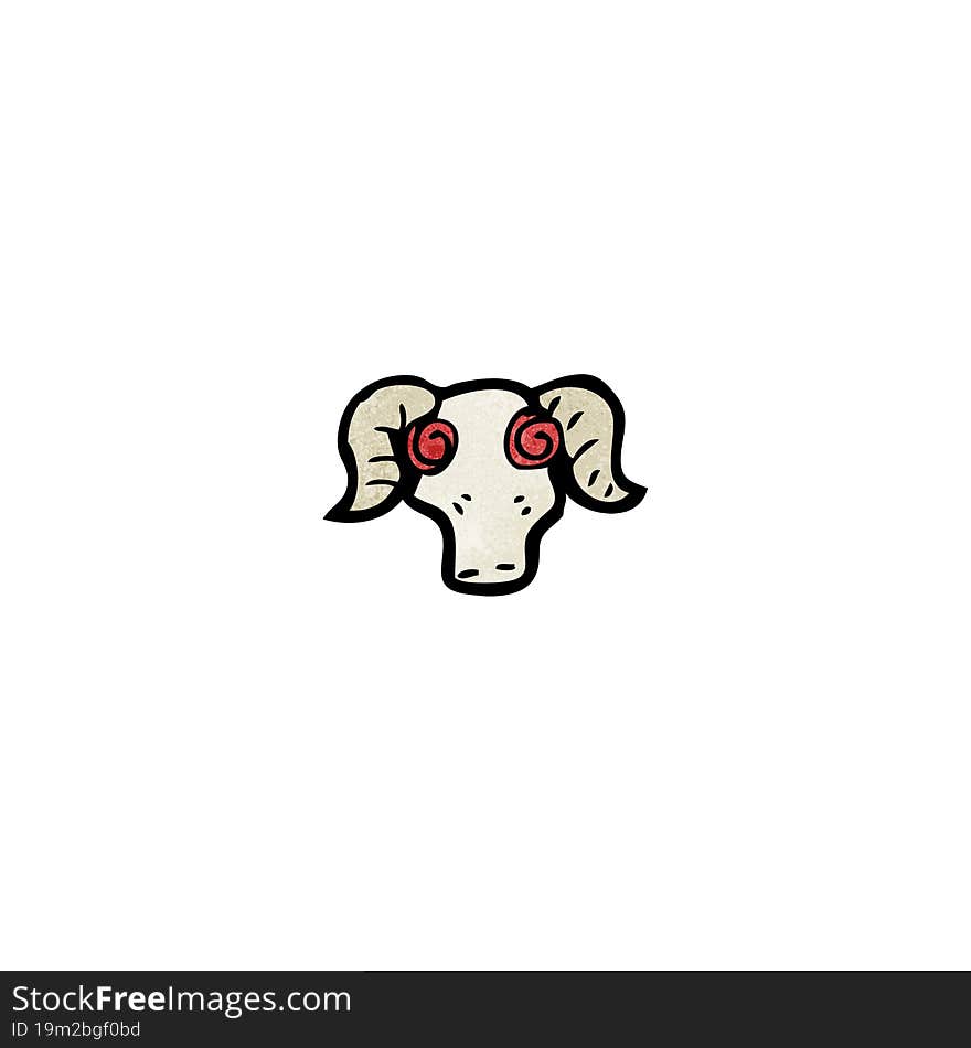 spooky ram skull cartoon