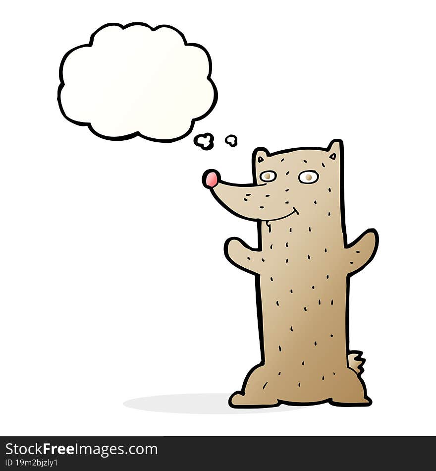 funny cartoon bear with thought bubble