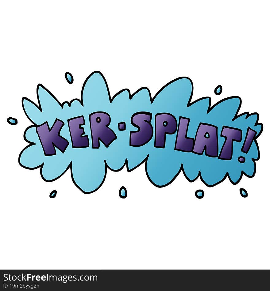 Cartoon Doodle Wording Ker-splat