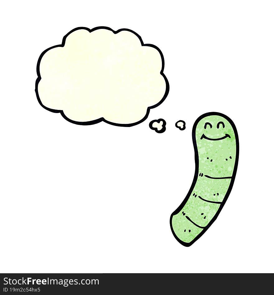 Cartoon Worm With Thought Bubble