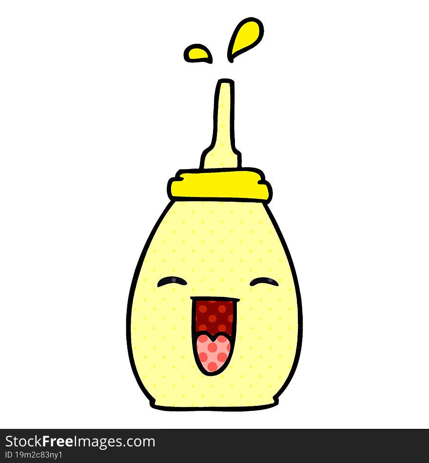 Quirky Comic Book Style Cartoon Happy Mustard