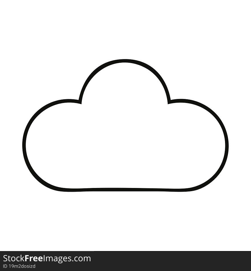 Line Drawing Cartoon White Cloud