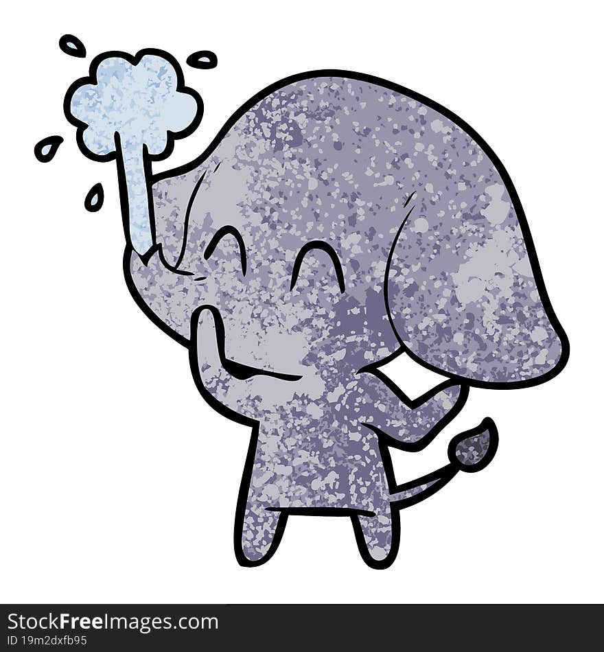 cute cartoon elephant spouting water. cute cartoon elephant spouting water