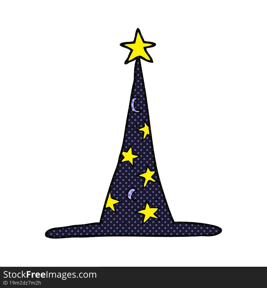 freehand drawn cartoon wizard hat