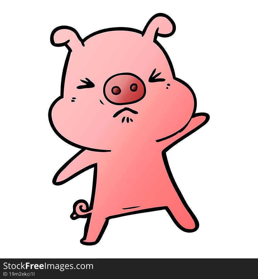 cartoon angry pig. cartoon angry pig