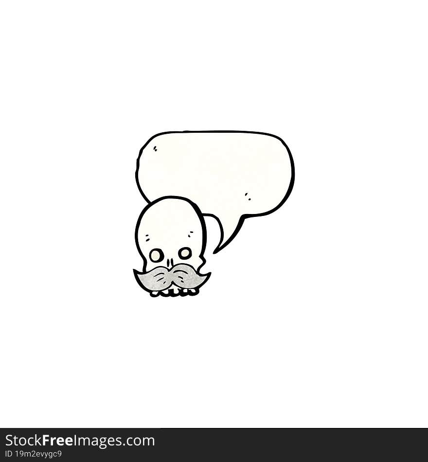 cartoon skull with mustache