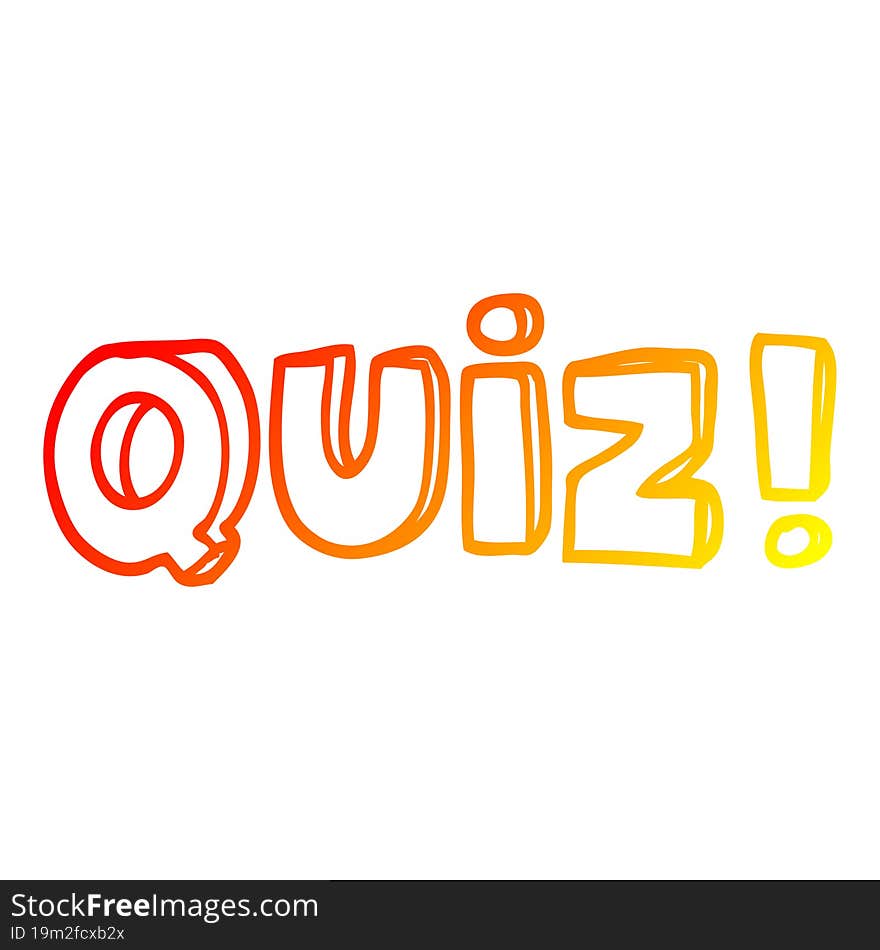 warm gradient line drawing cartoon word quiz