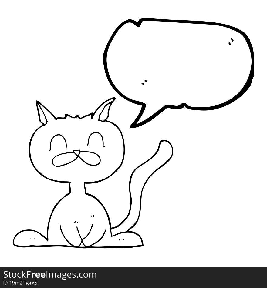 Speech Bubble Cartoon Cat