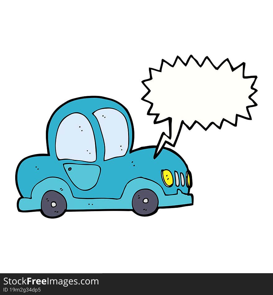 Cartoon Car With Speech Bubble