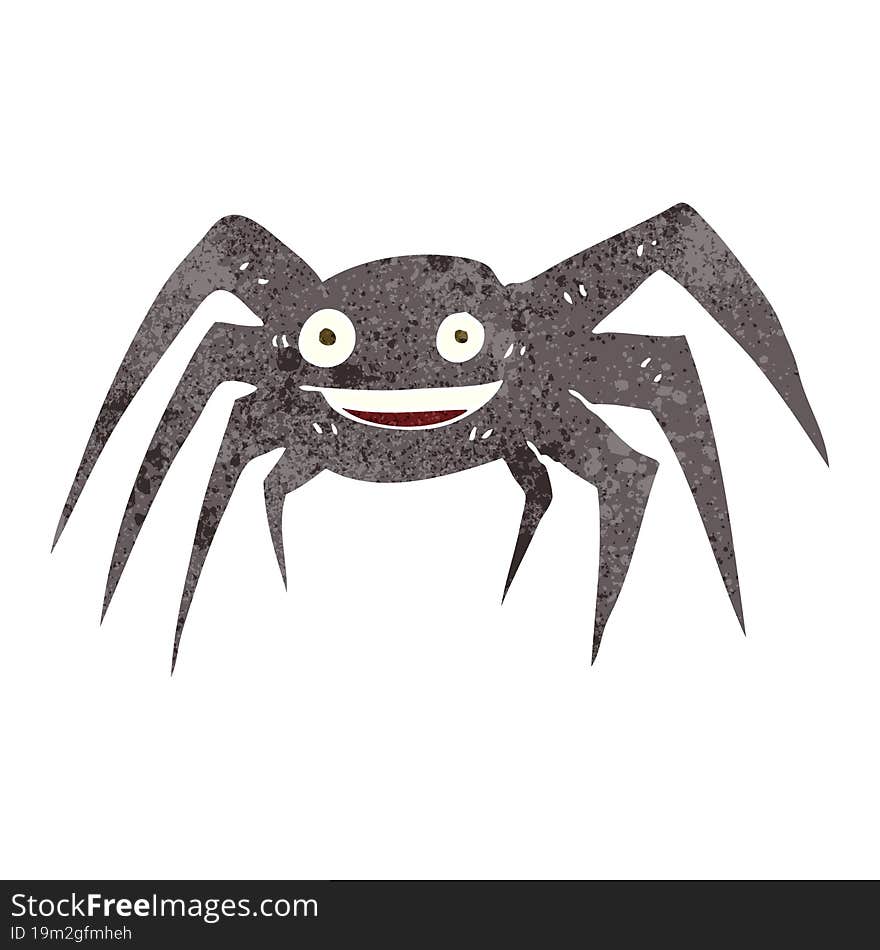 retro cartoon happy spider