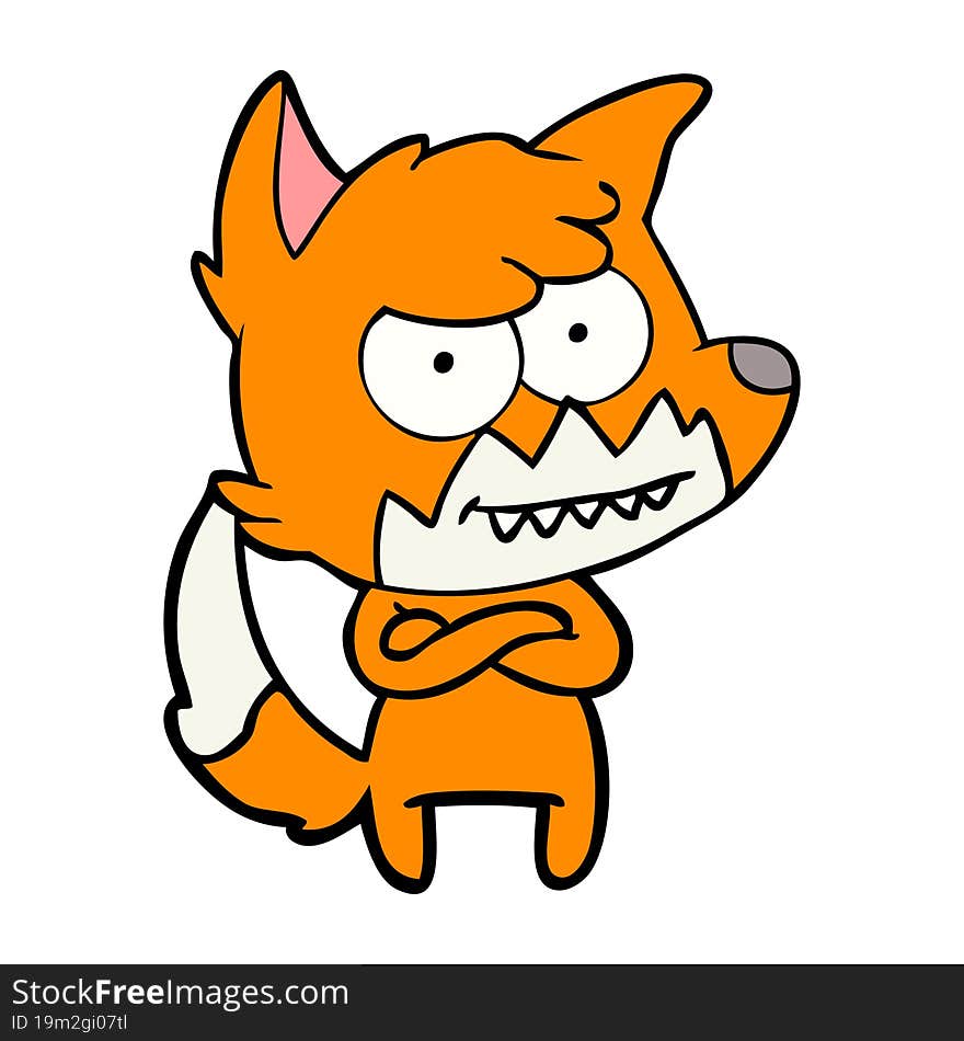 cartoon grinning fox. cartoon grinning fox