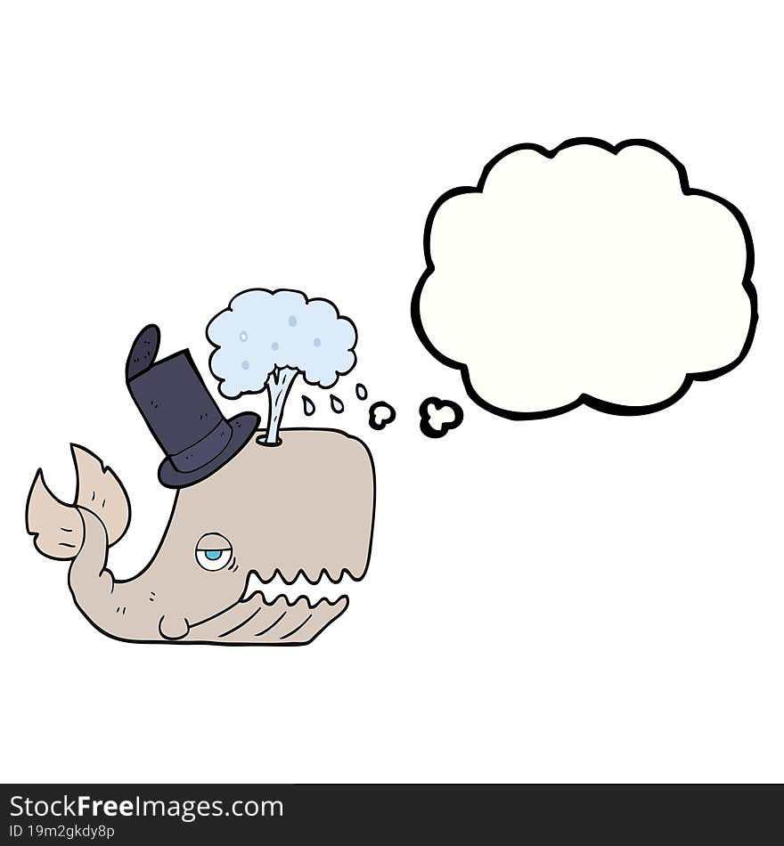 thought bubble cartoon whale spouting water