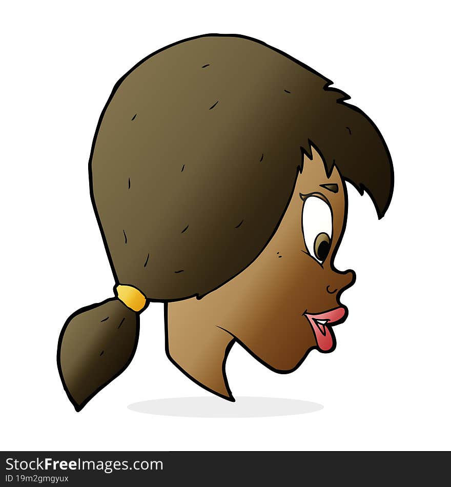 cartoon pretty female face