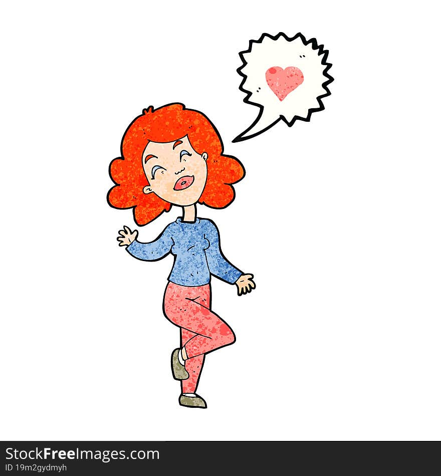 cartoon woman in love