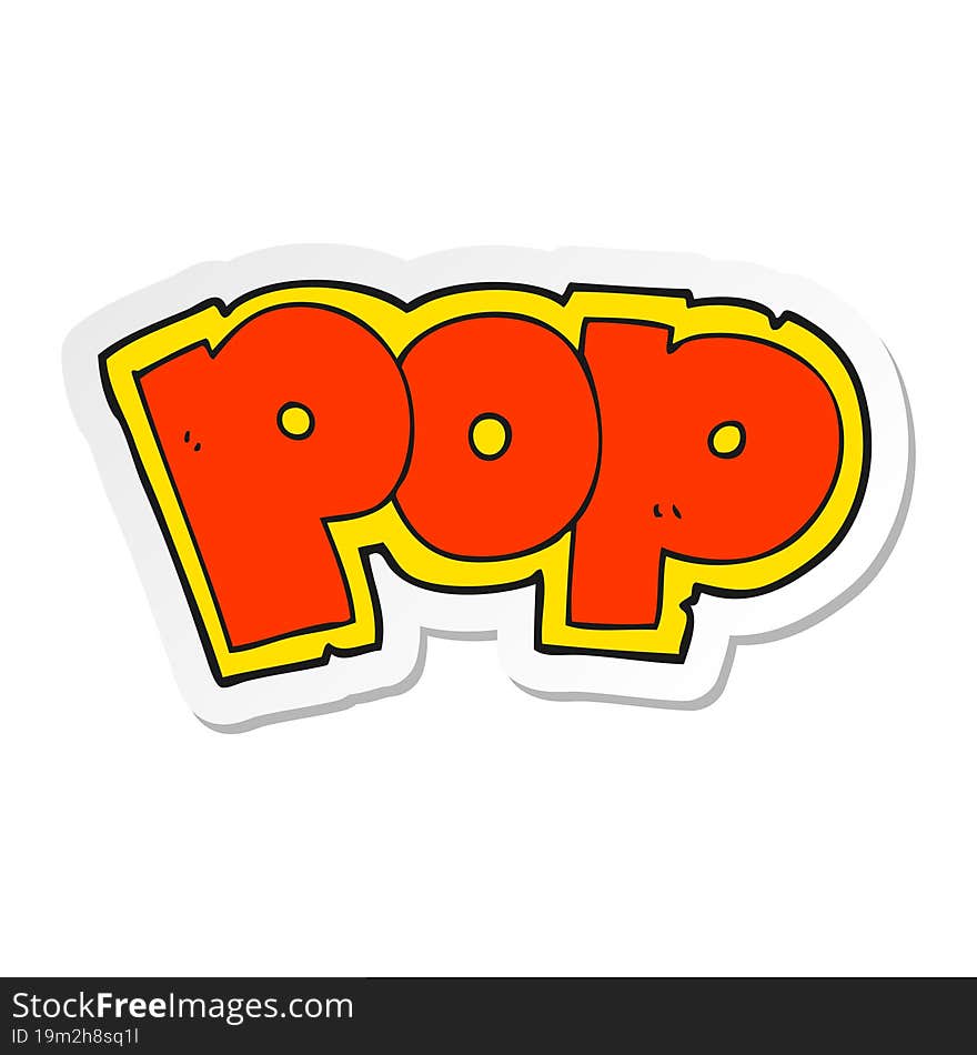 Sticker Of A Cartoon POP Symbol