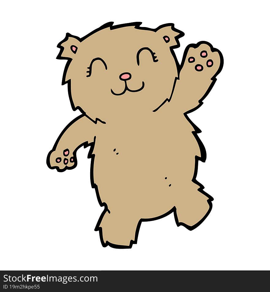 cartoon waving teddy bear