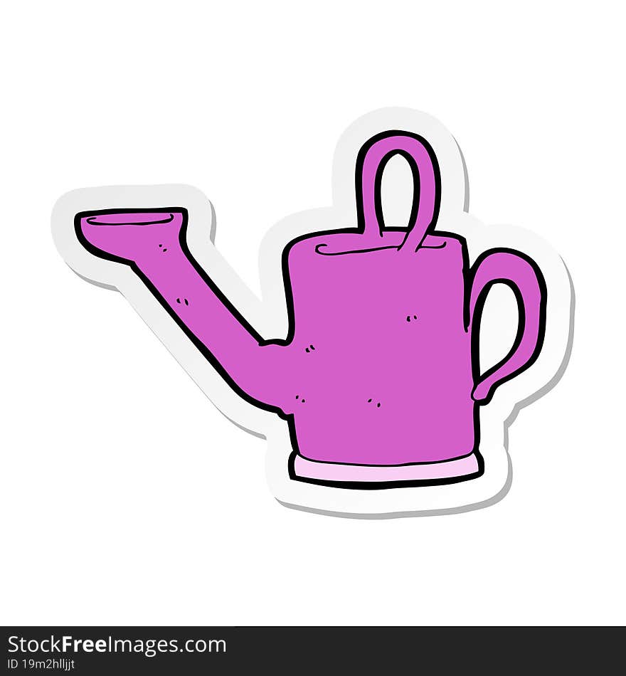 sticker of a watering can cartoon