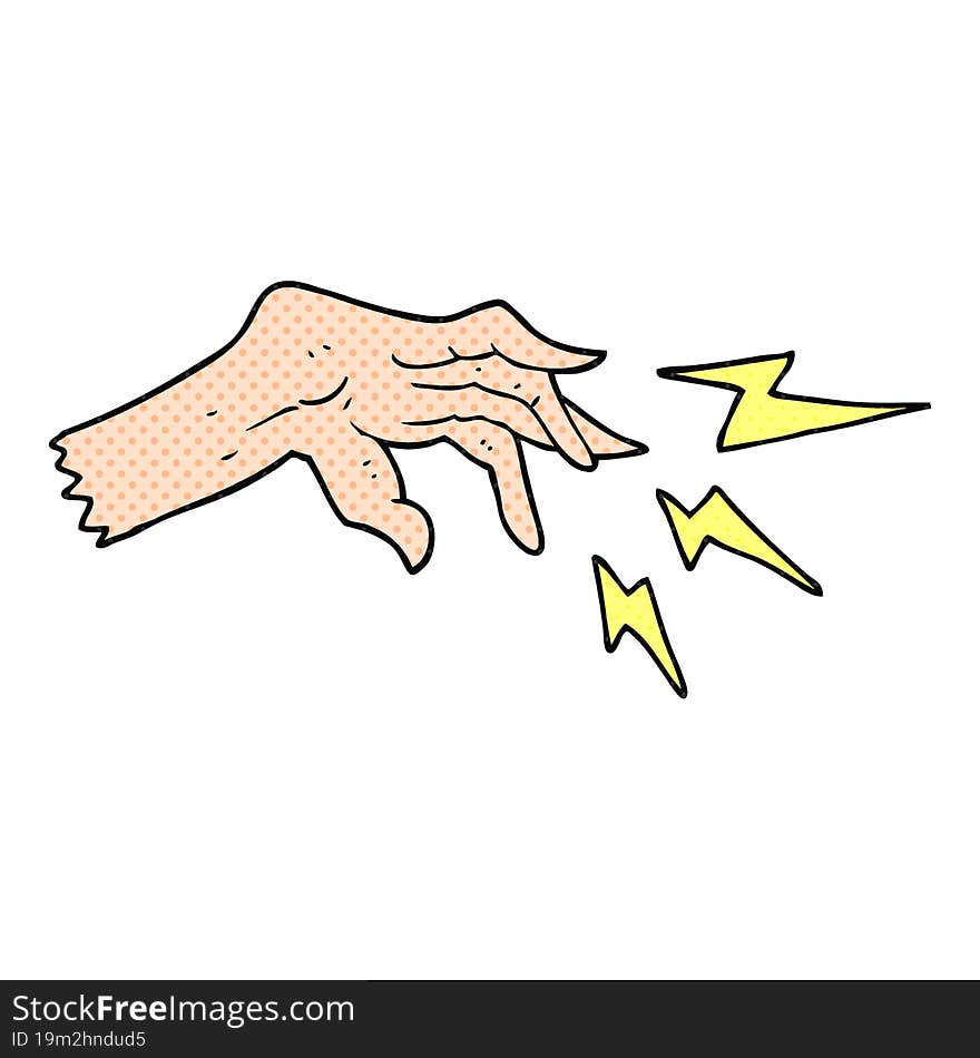 cartoon hand casting spell