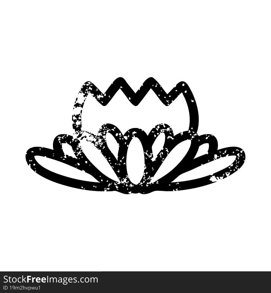 Lotus Flower Distressed Icon