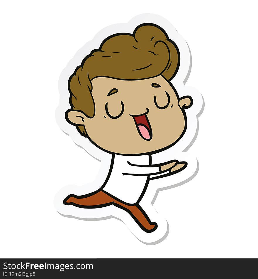 sticker of a happy cartoon man