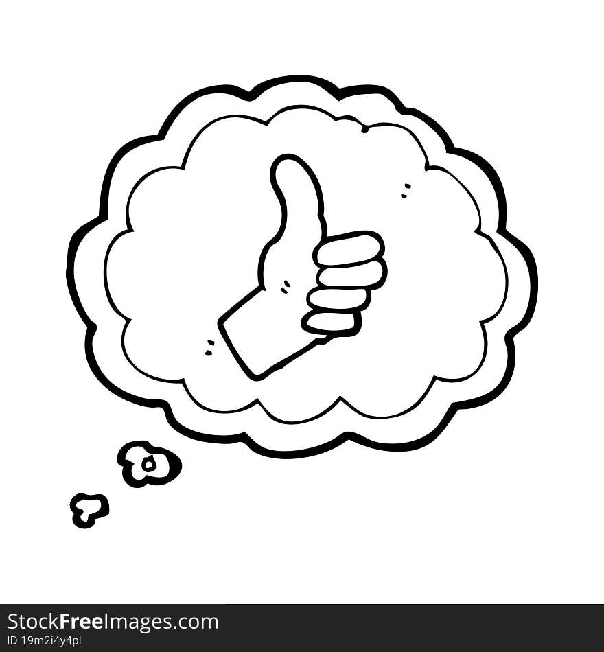 Thought Bubble Cartoon Thumbs Up Sign