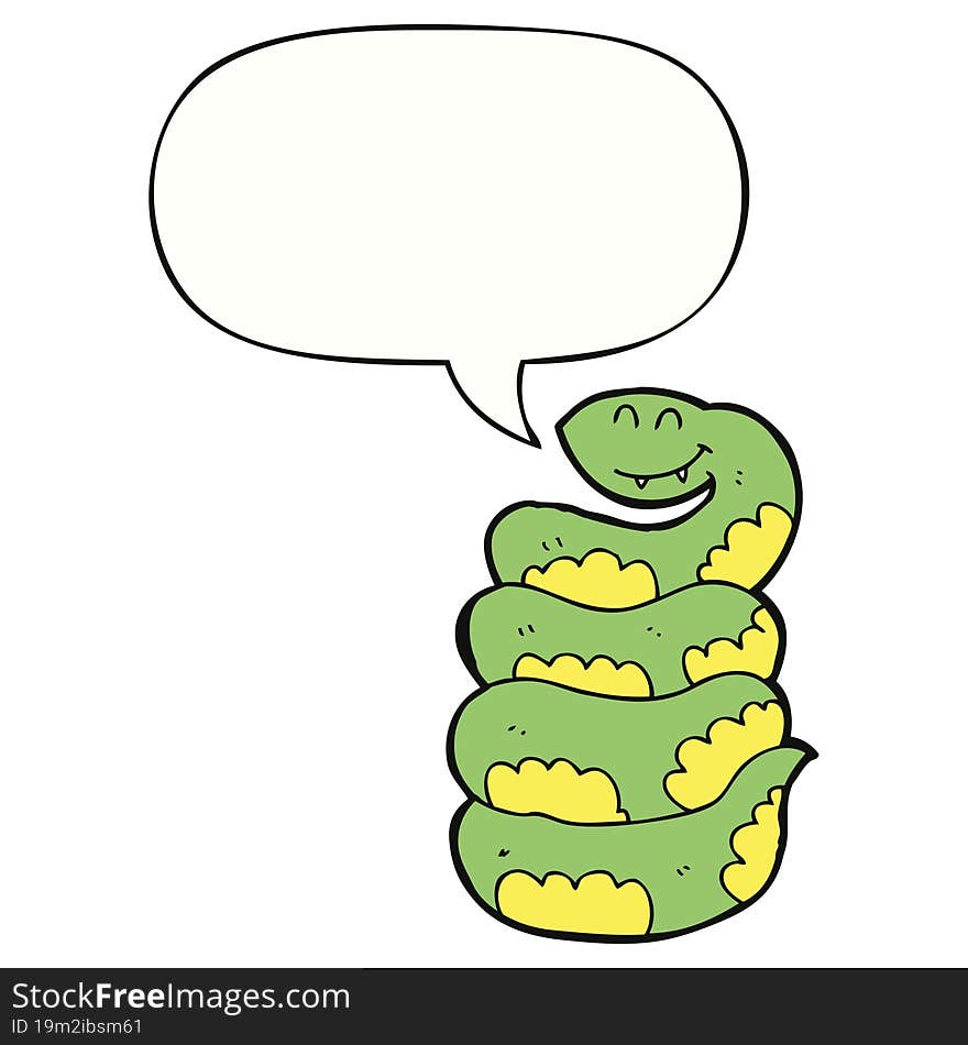 cartoon snake and speech bubble