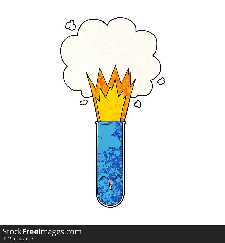 cartoon exploding chemicals in test tube. cartoon exploding chemicals in test tube