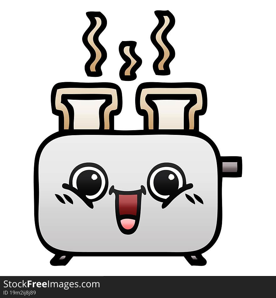 gradient shaded cartoon of a of a toaster