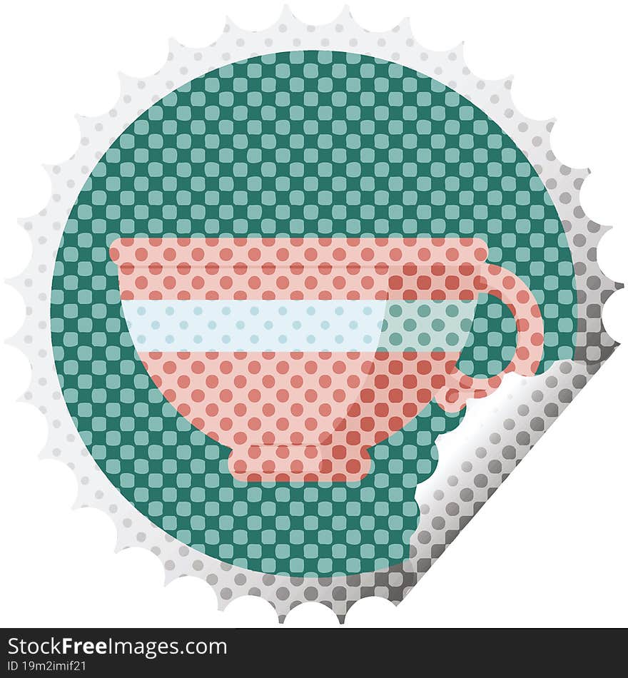 coffee cup graphic vector illustration round sticker stamp. coffee cup graphic vector illustration round sticker stamp