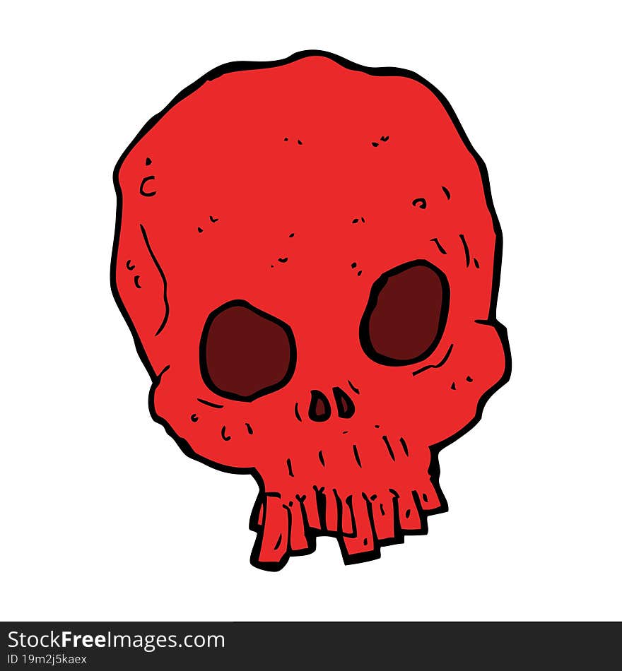 cartoon spooky skull