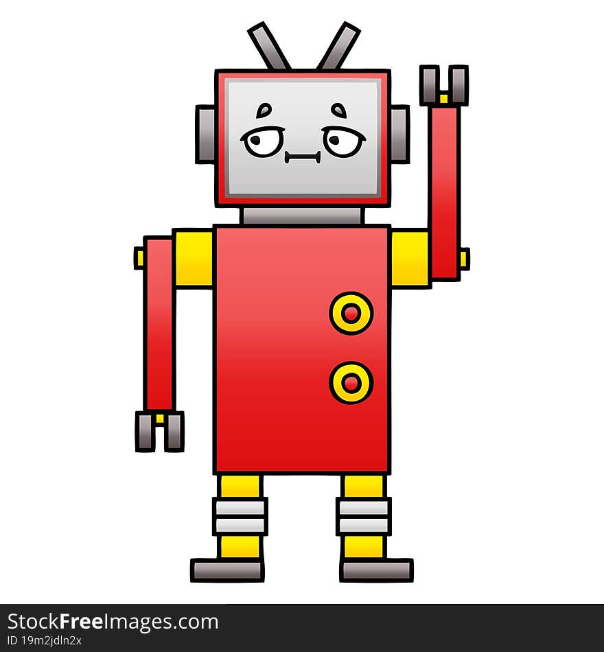 Gradient Shaded Cartoon Robot