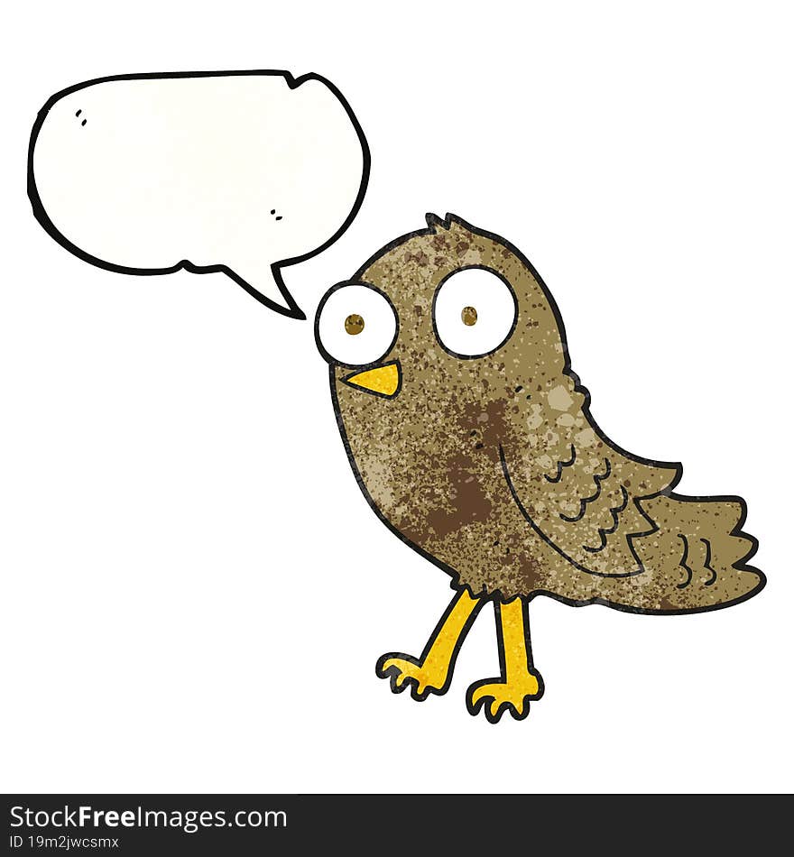 Speech Bubble Textured Cartoon Bird