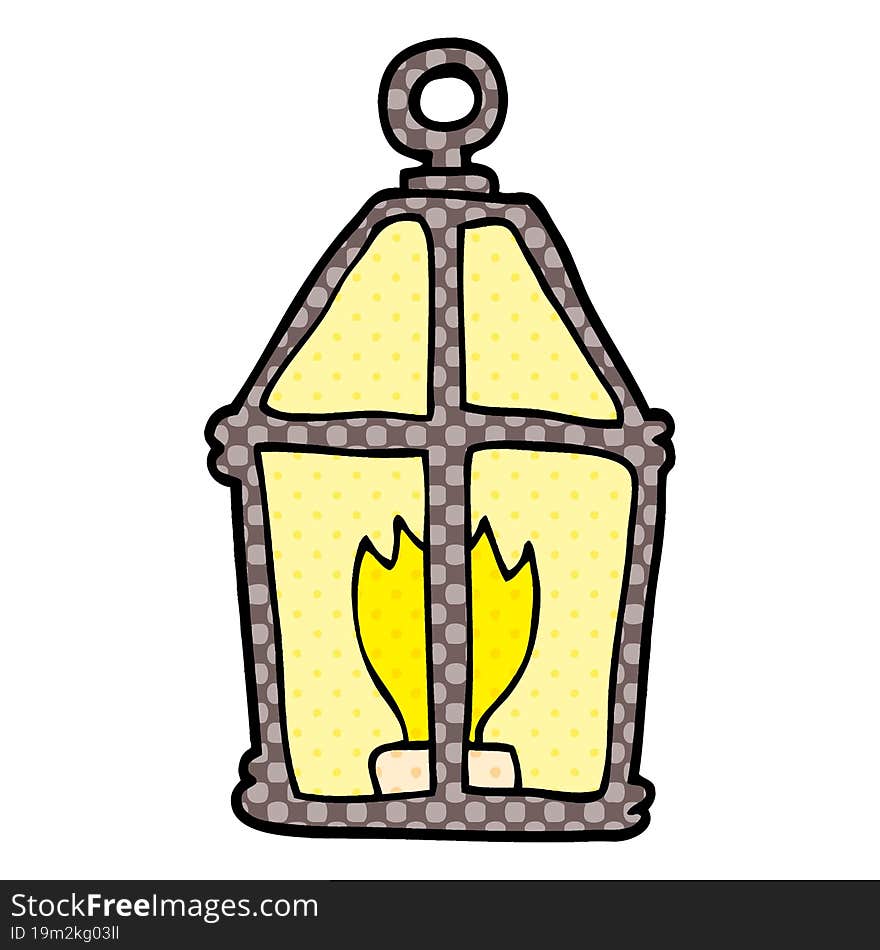 cartoon doodle old lantern